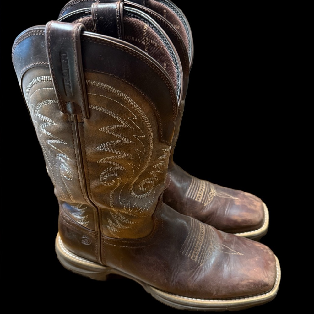 Durango Brown Cowboy Boots with Classic Stitching